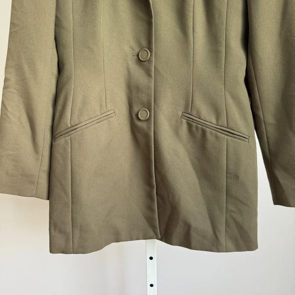Vintage Albert Nipon‎ Colorblock Blazer - Black, Olive Green, Cream Jacket
